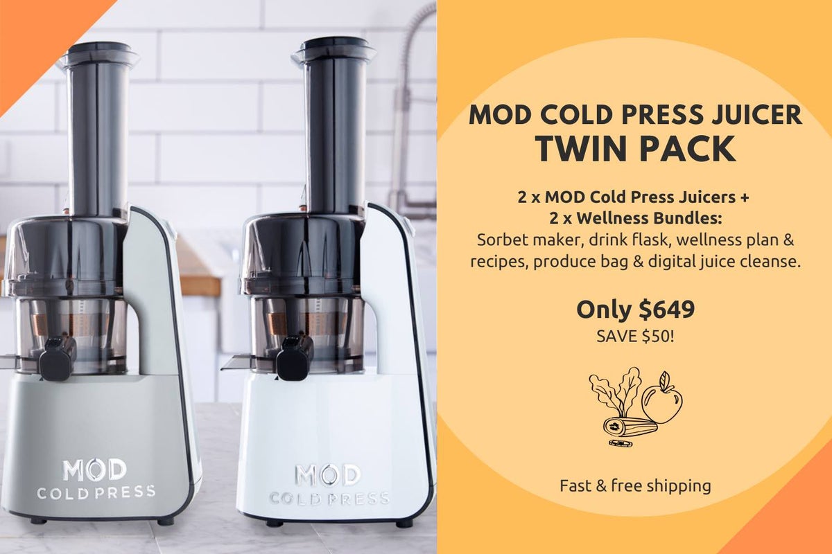 MOD Cold Press Juicer TWIN PACK Save 50 Preorder Late November