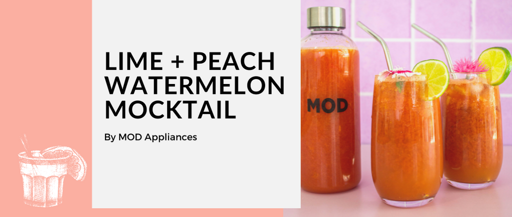 Cold Pressed Peach and Watermelon Juice Mocktail Recipe