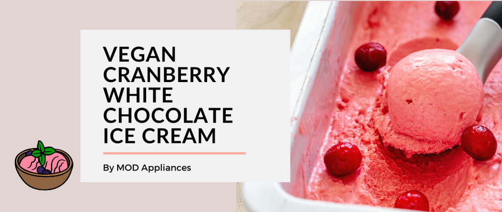 Vegan Cranberry White Chocolate Ice Cream