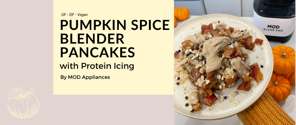 Pumpkin Spice Blender Pancakes with Protein Icing